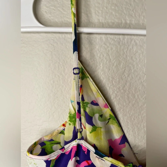 Yumi Kim Jayne Spaghetti Strap Floral Purple 100% Silk Dress Size Small - Picture 5 of 6